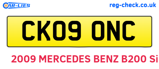 CK09ONC are the vehicle registration plates.