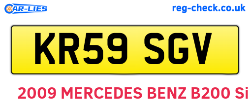 KR59SGV are the vehicle registration plates.