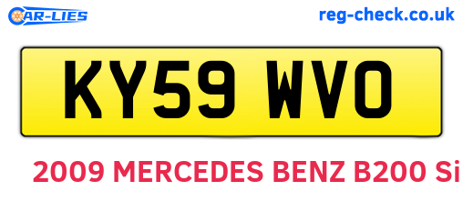 KY59WVO are the vehicle registration plates.