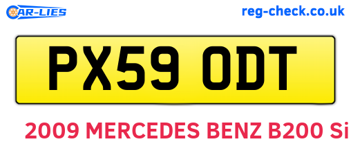 PX59ODT are the vehicle registration plates.