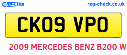 CK09VPO are the vehicle registration plates.
