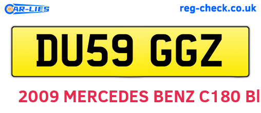 DU59GGZ are the vehicle registration plates.