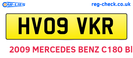 HV09VKR are the vehicle registration plates.