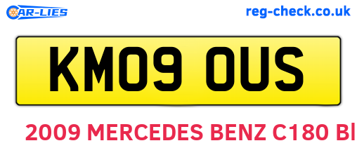 KM09OUS are the vehicle registration plates.