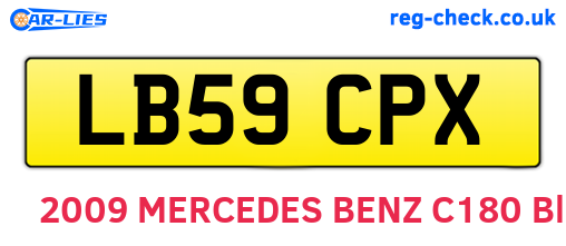 LB59CPX are the vehicle registration plates.