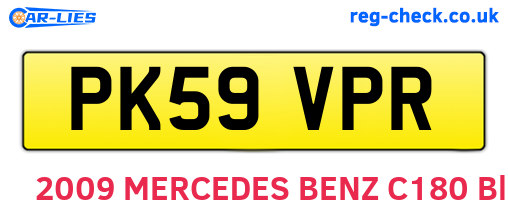 PK59VPR are the vehicle registration plates.