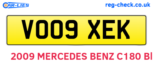 VO09XEK are the vehicle registration plates.