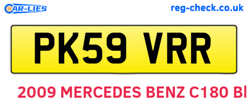 PK59VRR are the vehicle registration plates.