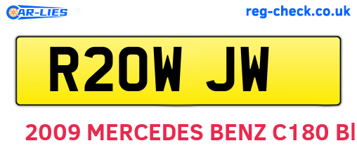 R20WJW are the vehicle registration plates.