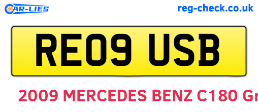 RE09USB are the vehicle registration plates.