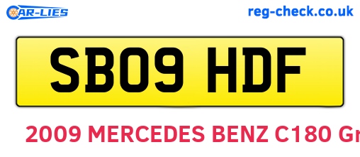 SB09HDF are the vehicle registration plates.