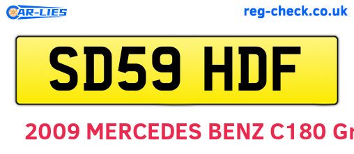 SD59HDF are the vehicle registration plates.