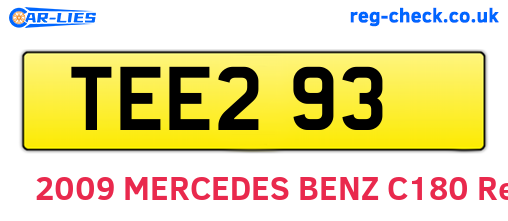 TEE293 are the vehicle registration plates.