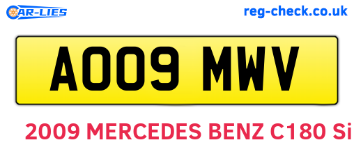 AO09MWV are the vehicle registration plates.
