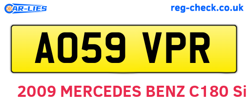 AO59VPR are the vehicle registration plates.