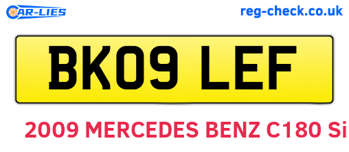 BK09LEF are the vehicle registration plates.