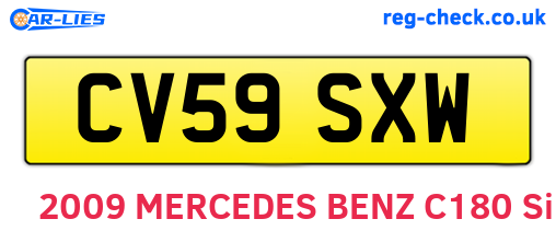 CV59SXW are the vehicle registration plates.