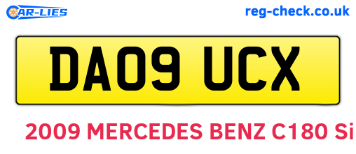 DA09UCX are the vehicle registration plates.