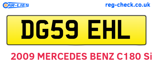 DG59EHL are the vehicle registration plates.