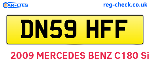DN59HFF are the vehicle registration plates.