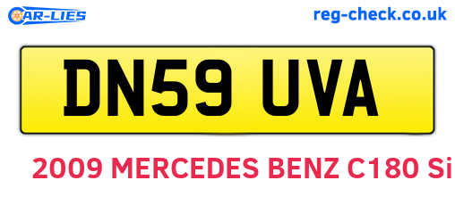 DN59UVA are the vehicle registration plates.