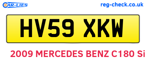 HV59XKW are the vehicle registration plates.