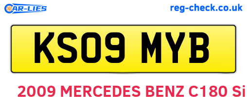 KS09MYB are the vehicle registration plates.