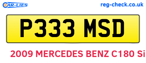 P333MSD are the vehicle registration plates.