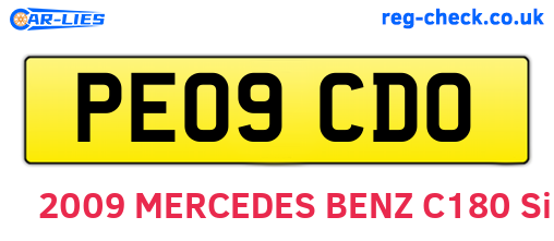 PE09CDO are the vehicle registration plates.