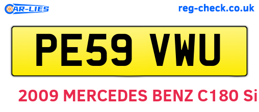 PE59VWU are the vehicle registration plates.