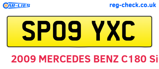 SP09YXC are the vehicle registration plates.