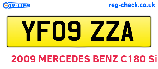 YF09ZZA are the vehicle registration plates.