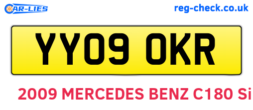 YY09OKR are the vehicle registration plates.