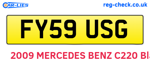 FY59USG are the vehicle registration plates.