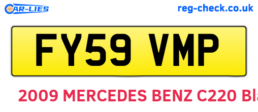 FY59VMP are the vehicle registration plates.