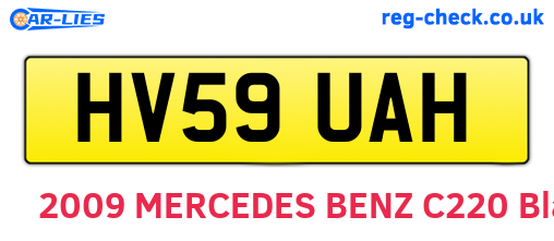 HV59UAH are the vehicle registration plates.