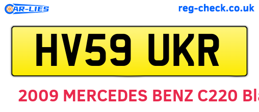 HV59UKR are the vehicle registration plates.