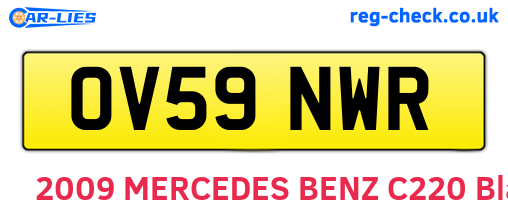 OV59NWR are the vehicle registration plates.