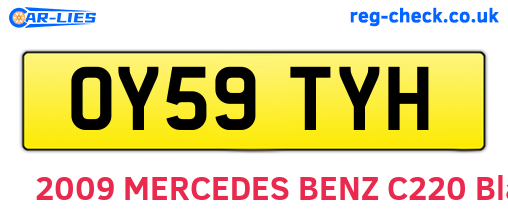 OY59TYH are the vehicle registration plates.