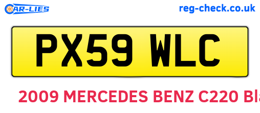 PX59WLC are the vehicle registration plates.