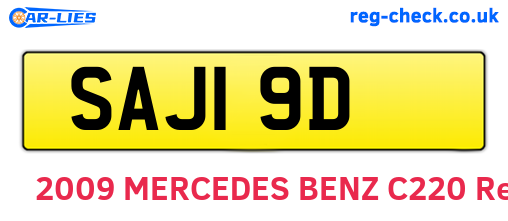 SAJ19D are the vehicle registration plates.