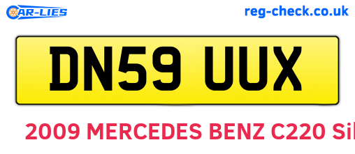 DN59UUX are the vehicle registration plates.