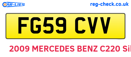 FG59CVV are the vehicle registration plates.