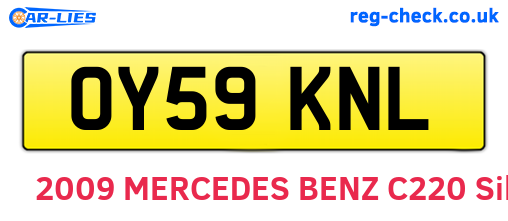 OY59KNL are the vehicle registration plates.
