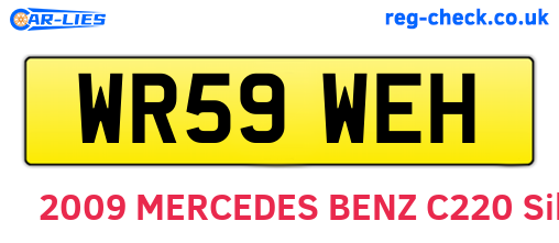 WR59WEH are the vehicle registration plates.