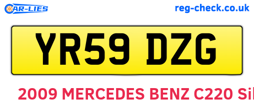 YR59DZG are the vehicle registration plates.