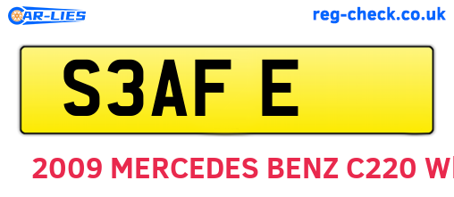 S3AFE are the vehicle registration plates.