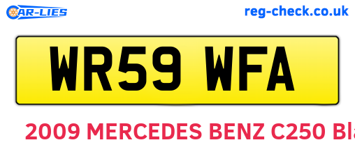 WR59WFA are the vehicle registration plates.