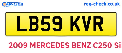 LB59KVR are the vehicle registration plates.