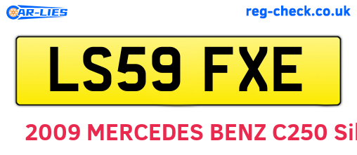 LS59FXE are the vehicle registration plates.